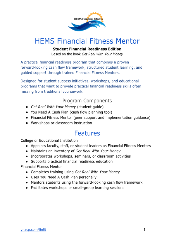 FFM student financial readiness pg 1