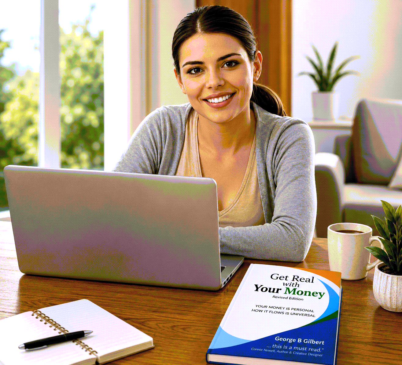 Woman studying cash plan